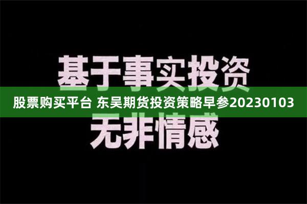 股票购买平台 东吴期货投资策略早参20230103